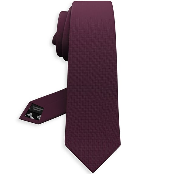 Burgundy Tie Premium Mens Wide Marsala Oxford Matt Necktie Tuxedo Merlot Color Dark Red Wine Corbatas (Maroon Red, Wide 3.35")