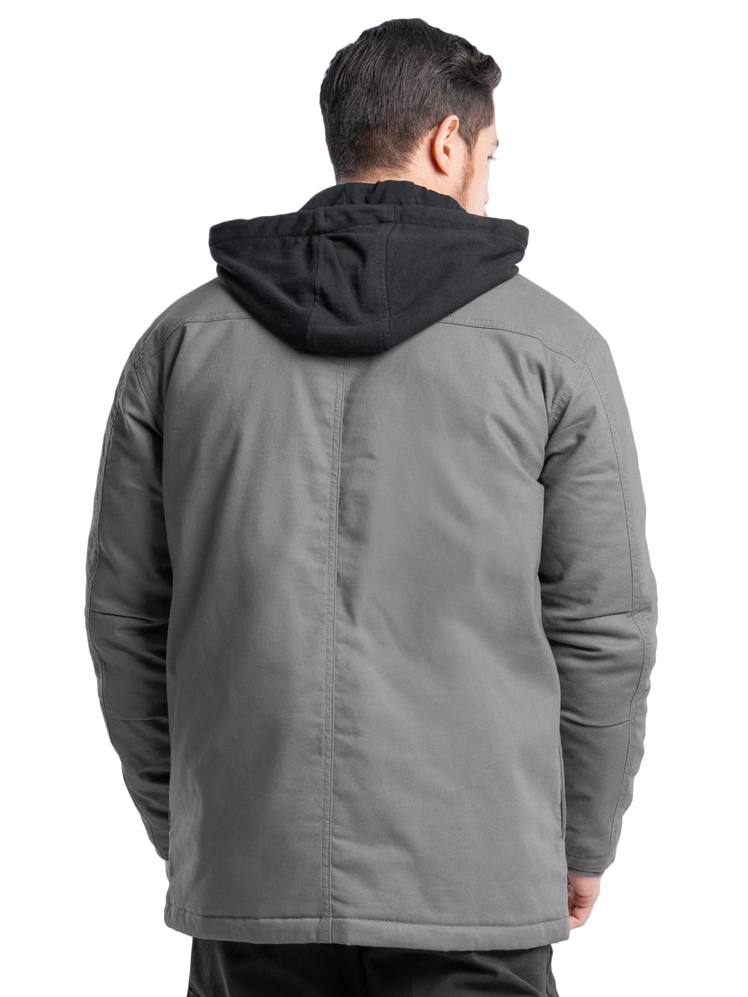 Wrangler Workwear Men's Quilted Lined Work Shirt Jacket with Hood, Size S-5XL (Men's and Big Men's)