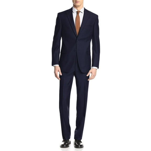 Mens Side Vent 2 Piece Navy Blue Classic Fit Suit Giorgio