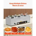 thumbnail image 2 of KFFKFF Electric Soup Warmer, Three 6.34QT Stainless Steel Round Pot with 86~185°F Adjustable Temp, 1500W Commercial Bain Marie with Anti-dry Burn and Reset Button, 2 of 9
