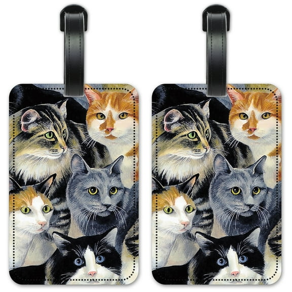 Just Cats - Luggage ID Tags / Suitcase Identification Cards - Set of 2