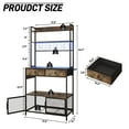 thumbnail image 3 of ChVans 64.4" Bakers Rack with LED light & Power Outlets, 5 Tier Microwave Stand with Storage Cabinet and Drawers, 3 of 8