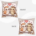 thumbnail image 7 of Velvet Decorative Throw Pillow Covers Set of 2, Soft Square Cushion Cover with Invisible Zipper Romance Love Owl Printing, 20"x20", 7 of 7