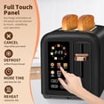 thumbnail image 6 of Toaster 2 Slice, Touch Control Stainless Toaster LCD Display, 50% Faster Heating Speed, 1.4'' Wide Slots, More Timer Functions, Removable Crumb Tray, 1350W, Dark Metallic, 6 of 9