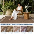 thumbnail image 5 of HIWEAVER Brown 8' x 10' Scalloped-edge Easy Jute Area Rug for Living Room Modern Bordered Indoor Outdoor Neutral Carpet for Patios Non Slip Washable Throw Mat for Home Decor, 5 of 7