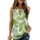 thumbnail image 1 of Camisetas sin mangas para las mujeres 2024 Top informal de verano para mujer, camiseta sin mangas con tirantes, Top con estampado Floral elegante y hueco, camiseta sin mangas (Green, L), 1 of 5
