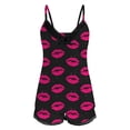thumbnail image 4 of Conairie Women Valentine Pajamas Set Heart Print V Neck Tank Top And Elastic Waist Shorts Sleepwear Soft 2 Piece Outfits Loungewear Sets Hot Pink XXL, 4 of 5