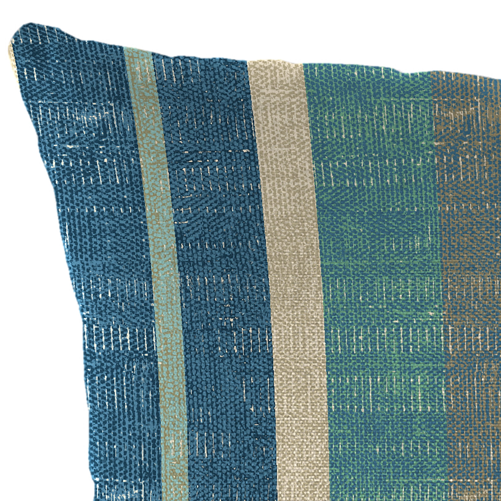 Jordan Manufacturing 22" x 22" Bristal Bashful Teal Stripe Square Outdoor Throw Pillow (2 Pack)