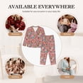thumbnail image 6 of KLL Color Flowers Print Women's Long Sleeve Pajamas with Pants Sleepwear Loungewear 2 Set-X-Large, 6 of 7