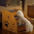 thumbnail image 3 of Colourtree Pet Steps for Cats | High Bed Climbing Dog Bed Steps - Indoor Pet Stairs Dog Steps, Non-Slip Wooden Dog Stairs (3-Steps), 3 of 8