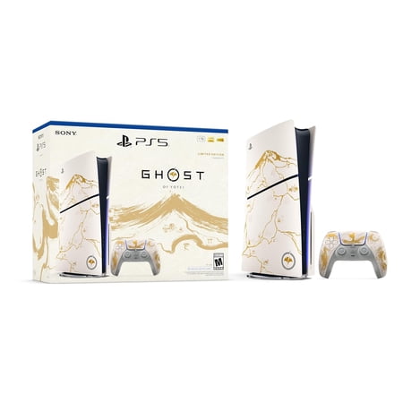Sony PlayStation_5 Disc Ghost of Yotei Gold Limited Edition Slim Console - Next-Gen 4K Gaming, Ultra HD Blu-ray, 1TB SSD Storage, Lightweight & Compact Design, Backward Compatible