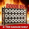thumbnail image 4 of AUHUP 8000LBS Heavy Duty Metal Shelving 68" W Shelving Unit 4-Tier Garage Storage Shelves for Warehouse,Basement Industrial,Commercial Utility Rack Shelf, Black, 68"W x 24"D x 63"H, 4 of 11