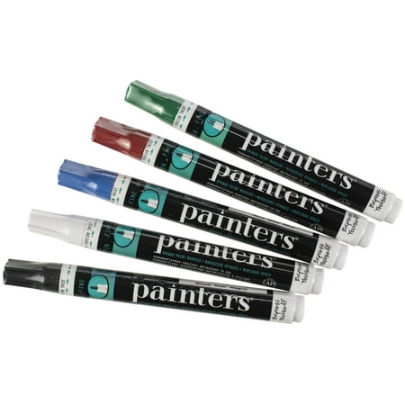 Painters Opaque Fine Tip Paint Markers, 5 Piece (Best Paint Pens For Plastic)