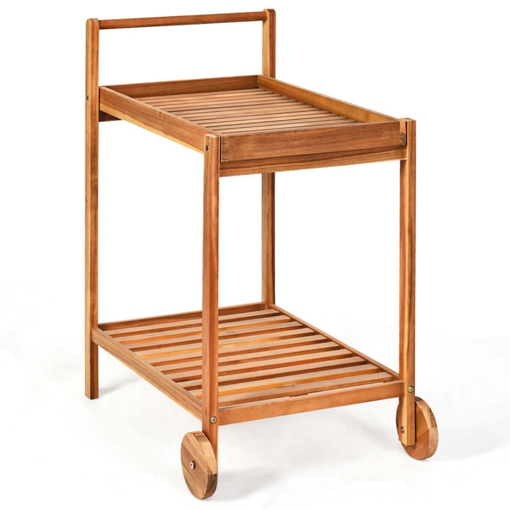 Finihen Rolling Cart, Kitchen Island Cart, 2-Tier Rolling Kitchen Island Serving Cart with Legs and Handle, for Kitchen, Dining Room, Natural Finihen Rolling Cart, Kitchen Island Cart, 2-Tier Rolling Kitchen Island Serving Cart with Legs and Handle, for Kitchen, Dining Room, Natural