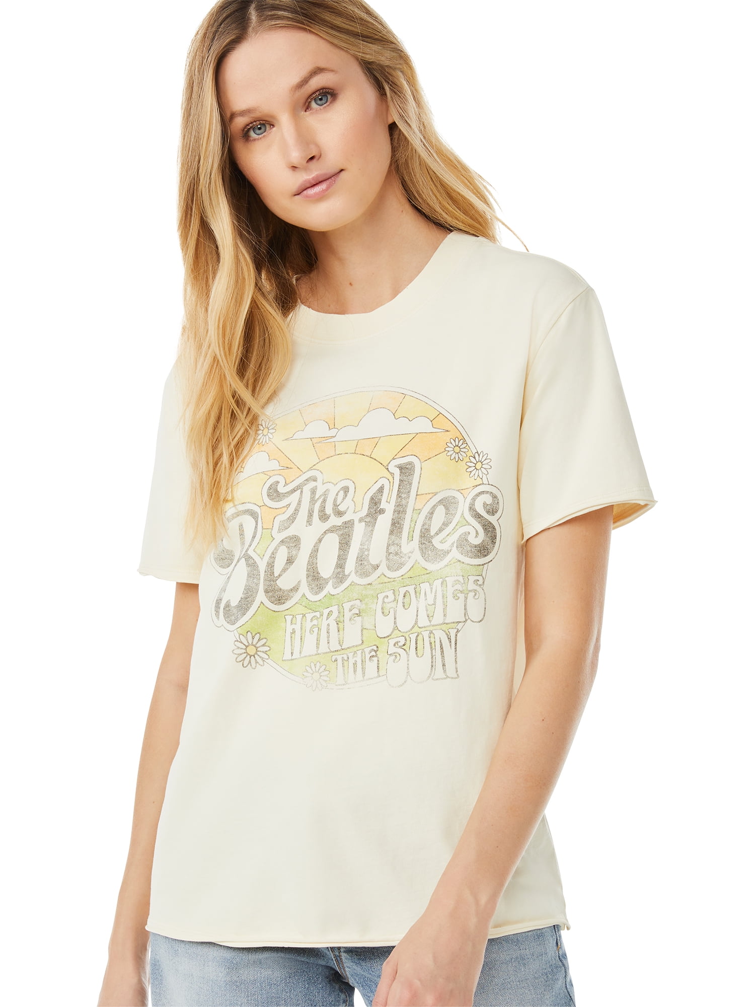 The Beatles Women's T-Shirt Music tee Here comes the sun Lyrics 