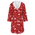 thumbnail image 4 of Women's Fleece Plush Robe Long Warm Plush Bathrobe Loungewear Jacket Printed Comfort Robe, 4 of 5