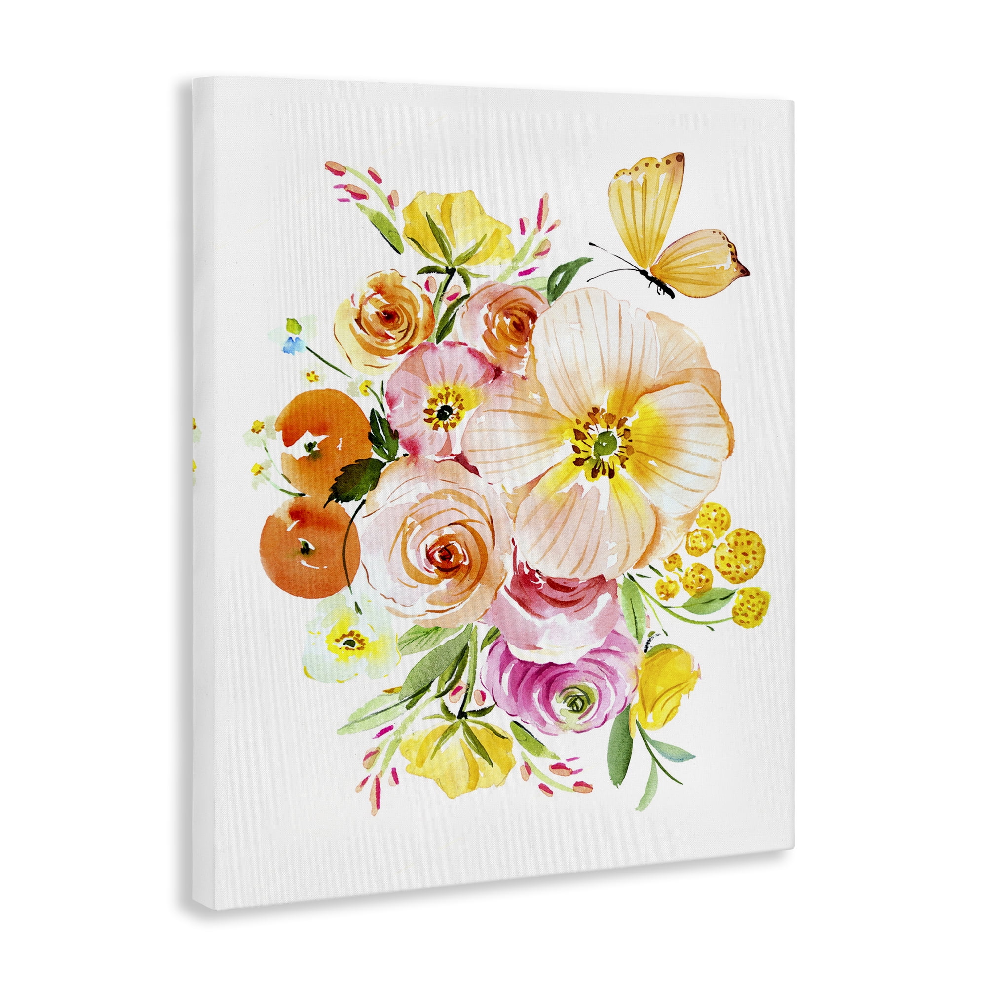 Stupell Industries Varied Flower Bundle Botanical & Floral Painting Gallery Wrapped Canvas Art Print Wall Art, 30 x 40