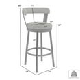 thumbnail image 6 of Kobe 30" Bar Height Swivel Bar Stool in Brushed Stainless Steel Finish and Black Faux Leather, 6 of 10