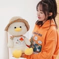 thumbnail image 1 of Cute / Soft/ Duck Plush Toy / Happy Duck Doll with Hat and Scarf / Children's Birthday Gift / Christmas Giftpink38cm Deng Xun unisex, 1 of 2