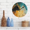 thumbnail image 6 of Black and White Cat Confront Round Wall Clock Silent Analog Battery Operated Gold Pointer Home Decor 9.84" Diameter, 6 of 11