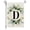 D, variant on Monogram Letter H Linen Garden Flag 12x18 Double Sided Printed,Customizable Last-Name Initial Yard Flag for Outdoor