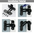 thumbnail image 5 of 90 Degree Bifold Flip Door Latch, Stainless Steel Black Barn Door Lock, Suitable for Barns, Outdoor, Bedrooms, 5 of 7