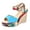 Blue, variant on Women's Platform Wedge Sandals Peep Toe Ankle Strap Slingback High Heel Dress Shoes Beige 6.5
