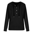 thumbnail image 5 of LYXSSBYX Womens Fall Tops Long Sleeves Hot Sale Clearance Womens Casual Hoodies Fall Solid Long Sleeve Sweatshirt Button Down Drawstring Pullover Top Blouse with Pocket, 5 of 8