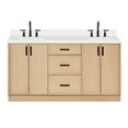 thumbnail image 2 of Ariel Kelly 67 Inch Double Rectangular Sink Bathroom Vanity With Pure White Quartz Countertop 1.5 Inch Edge In Oak, 2 of 12