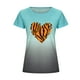 thumbnail image 4 of Camiseta de manga corta con estampado de cuello redondo para mujer, blusa suelta informal, Tops Fridja  gope4808, 4 of 5