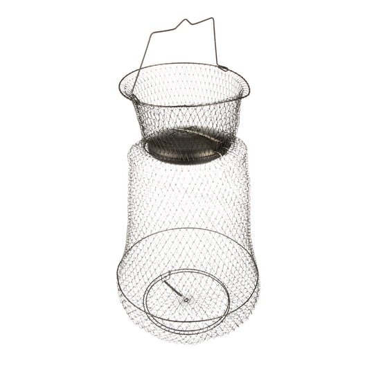 Promar 24" Spring Loaded Wire Fish Basket. Steel Wire Fish Basket for Panfish and Trout, 2 Door