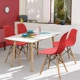 thumbnail image 2 of Furmax Pre Assembled Modern Style Dining Chair Mid Century Modern DSW Chair, Shell Lounge Plastic Chair for Kitchen, Dining, Bedroom, Living Room Side Chairs Set of 4，Red, 2 of 13