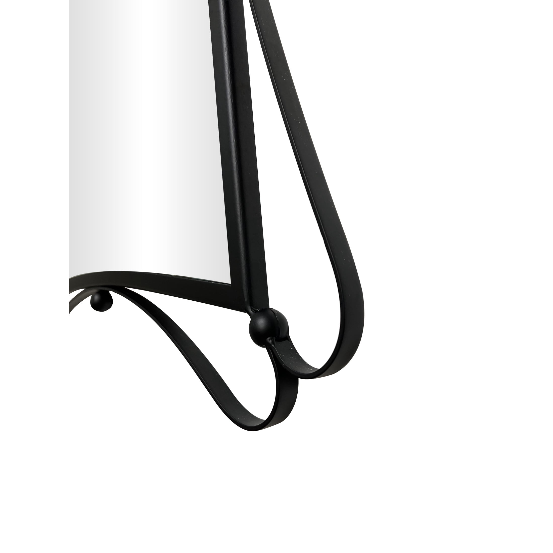 DecMode 43" x 31" Black Wall Mirror with Rounded Edges