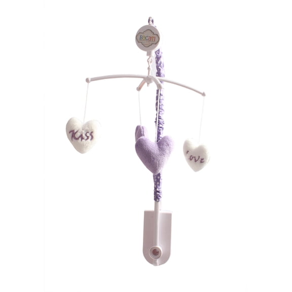 Bacati - Aztec Love Grey/Purple Musical Baby Crib Mobile