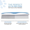 thumbnail image 2 of Poodle Pet Cat and Dog Grooming Comb with Stainless Steel Teeth, 2 Pack (Blue), 2 of 8