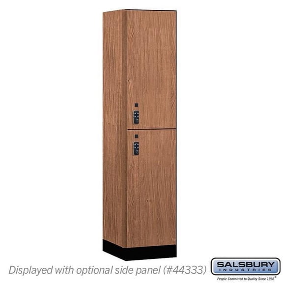 Salsbury Industries 18-42168RO-R 18 in. Wide Premier Wood Locker - Double Tier - 1 Wide - 6 ft. High - 18 in. Deep - Red Oak - Resettable Combination Locks