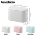 thumbnail image 2 of SHAIDOJIO Small Trash Can with Lid, Desktop Mini Garbage Can, Countertop Wastebasket, Creative Desk Plastic Storage Bin for Office, Bedroom, Bathroom, Vanity, Coffee Bar Tabletop (White), 2 of 8