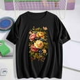 thumbnail image 2 of Summer Fashion Women 2025 Tops Short Sleeve Shirts Crew Neck Cute Trendy Tunic Blouses Daisy Dragonfly Graphic Tops Y2K Over 30 40 50 My Items Orders, 2 of 4