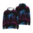thumbnail image 6 of Bingfone Futuristic Purple Panther Men's Drawstring Hoodie Long Sleeve Pocket Sweatshirts-Small, 6 of 6
