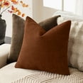 thumbnail image 2 of SUSIELADY Pack of 2 Decorative Throw Pillow Covers, 18x18 Inch, Soft Textured Square Cushion Covers with Zipper for Sofa, Couch, Bed, Living Room, Farmhouse, Cozy Accent Pillows, Rust-Orange, 2 of 7
