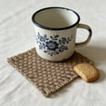 thumbnail image 1 of Vintage Linen Crocheted Coaster - Aromatherapy Candle & Photography Prop, Styling & Staged Decor Accessory, Brown, JKODE, 1 of 9