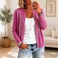 thumbnail image 2 of LEKODE Women's Knit Cardigans Oversized Cardigan Long Sleeve Cute Soft Button-down Sweater fashion clothing Purple XL, 2 of 6