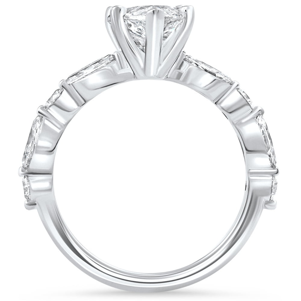 Pompeii Certified 1.75-5.75Ct Marquise Diamond Engagement Ring 14k or Platinum Lab Grown