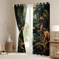 thumbnail image 3 of 3D Dinosaur Curtains & Drapes,Jungle Animal Curtains 30%-50% Blackout Dinosaur Room Decor ,Tropical Palm Leaves Curtains Dino Window Curtain 2 Panels 42"Wx63"L, 3 of 6