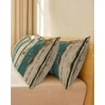 thumbnail image 4 of Farmhouse Teal Brown Throw Pillow Covers, Vintage Retro Ombre Wooden Soft Breathable Pillow Cases with Invisible Zipper for Sleeping, Long Body Pillowcases for Couch Bed Sofa Chair 20x60 Inches, 4 of 6