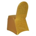 thumbnail image 2 of Balsa Circle 10 Gold Solid Metallic Spandex Stretchable Banquet Chair Covers Slipcovers, 2 of 7