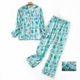 thumbnail image 2 of VISALY Women Flannel Pajamas Set Warm Loungewear Cotton Button Down Pajamas Long Sleeve Tops with Wide Leg Pants Soft Sleepwear Winter Pajamas Leisure Suit Light Blue 3Xl, 2 of 7