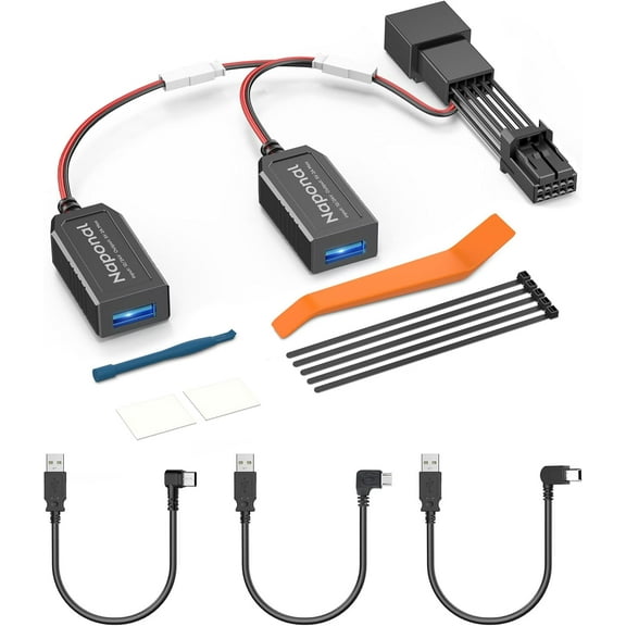 GPS Dash Cam Power Adapter, (10Pin Type A Connector)Mirror Camera Radar Charger Station GPS Dashcam Charger Cable for Select Subaru, Nissan, Infiniti and More with Auto-dimming Rearview Mirror