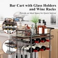 thumbnail image 4 of Carrito de Servicio de Bar para el Hogar, Carrito de Vino de 3 Niveles, Carrito de Almacenamiento con Ruedas, Carrito de Metal con Ruedas para Comedor, Cocina, 4 of 4