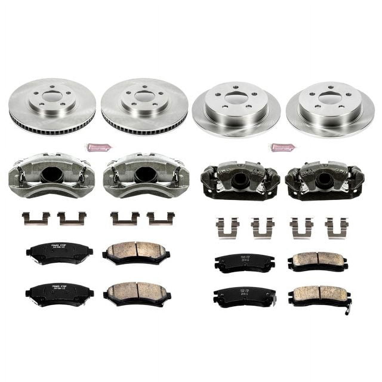 PowerStop Front and Rear Stock Replacement Brake Pad and Rotor Kit with Calipers Fits: CHEVROLET OLDSMOBILE Select Models KCOE1544
